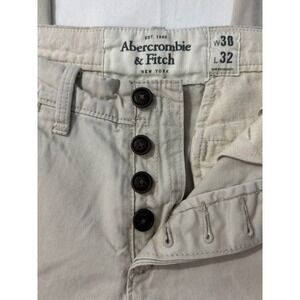 Abercrombie & Fitch Chino Pants Mens 38x29 Beige Button Fly Straight Leg